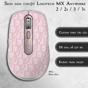 Skin dán chuột Logitech MX Anywhere mẫu Dior hồng