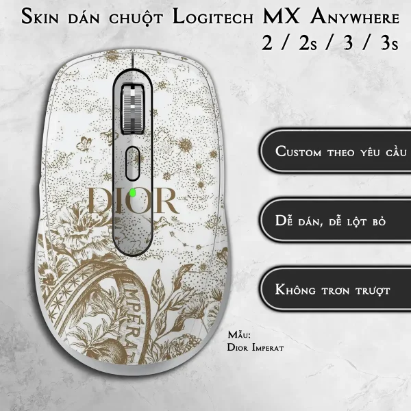 Skin dán chuột Logitech MX Anywhere mẫu Dior Imperat
