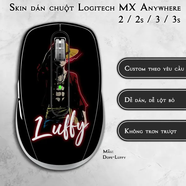 Skin dán chuột Logitech MX Anywhere mẫu Dope-Luffy