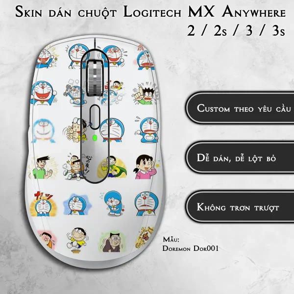 Skin dán chuột Logitech MX Anywhere mẫu Doremon Dor001
