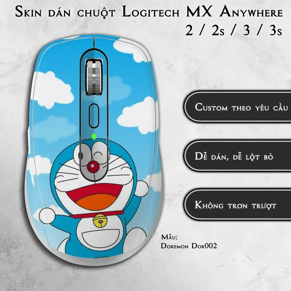 Skin dán chuột Logitech MX Anywhere mẫu Doremon Dor002