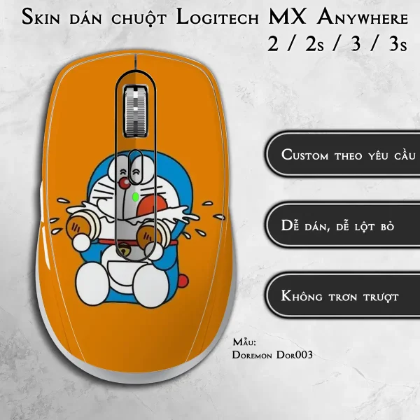 Skin dán chuột Logitech MX Anywhere mẫu Doremon Dor003