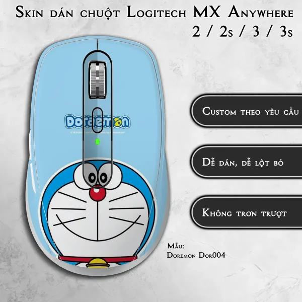 Skin dán chuột Logitech MX Anywhere mẫu Doremon Dor004