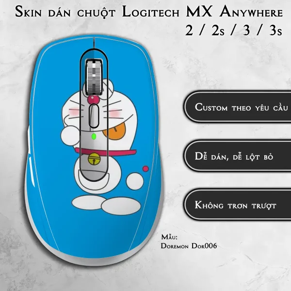 Skin dán chuột Logitech MX Anywhere mẫu Doremon Dor006