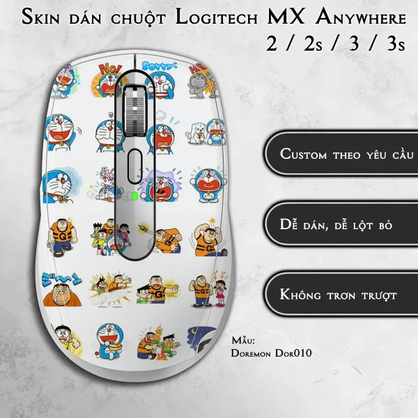 Skin dán chuột Logitech MX Anywhere mẫu Doremon Dor010