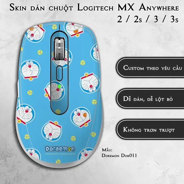 Skin dán chuột Logitech MX Anywhere mẫu Doremon Dor011