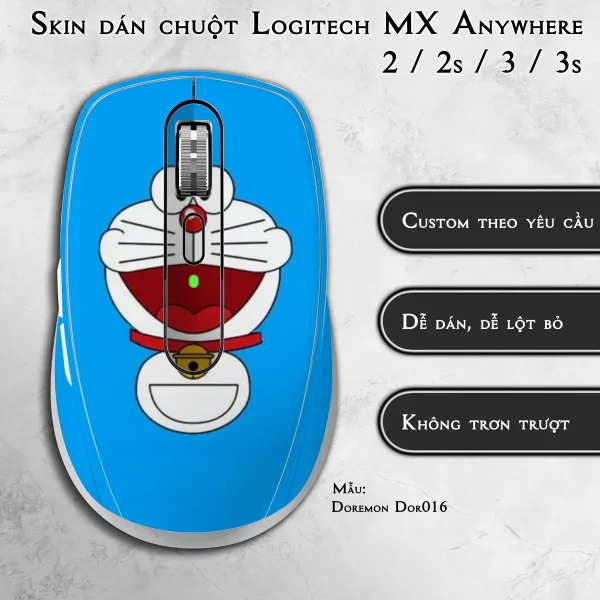 Skin dán chuột Logitech MX Anywhere mẫu Doremon Dor016