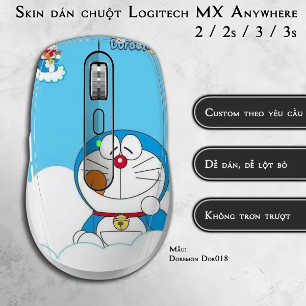 Skin dán chuột Logitech MX Anywhere mẫu Doremon Dor018