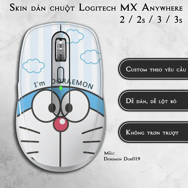 Skin dán chuột Logitech MX Anywhere mẫu Doremon Dor019