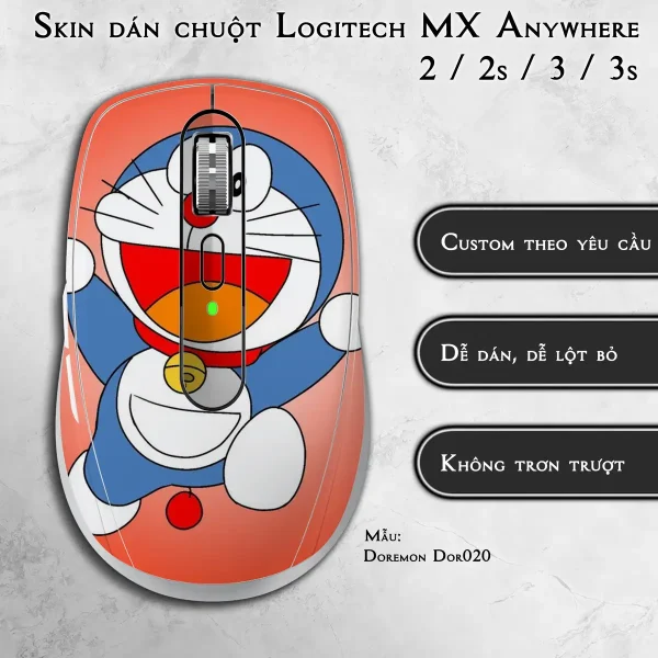 Skin dán chuột Logitech MX Anywhere mẫu Doremon Dor020