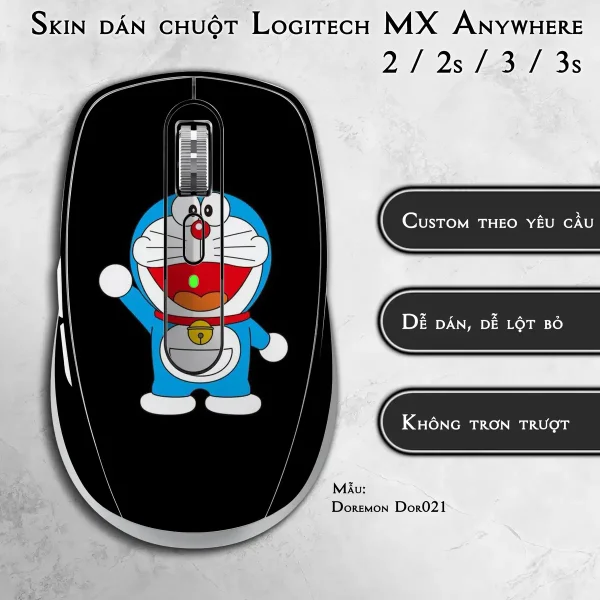 Skin dán chuột Logitech MX Anywhere mẫu Doremon Dor021