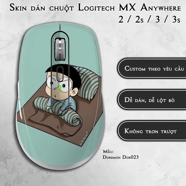 Skin dán chuột Logitech MX Anywhere mẫu Doremon Dor023