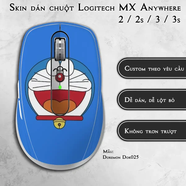 Skin dán chuột Logitech MX Anywhere mẫu Doremon Dor025