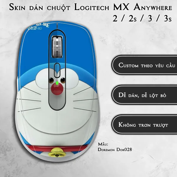 Skin dán chuột Logitech MX Anywhere mẫu Doremon Dor028