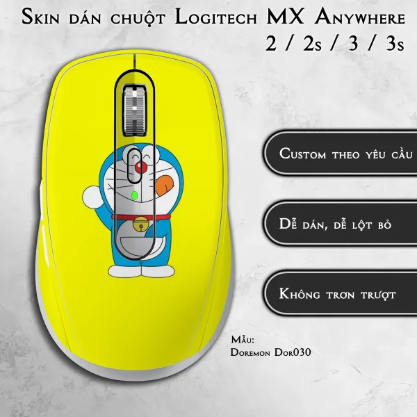Skin dán chuột Logitech MX Anywhere mẫu Doremon Dor030