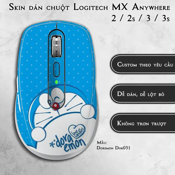 Skin dán chuột Logitech MX Anywhere mẫu Doremon Dor031