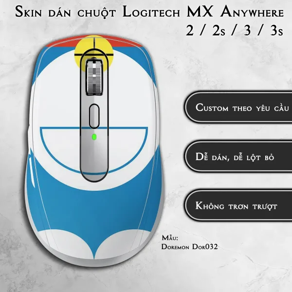 Skin dán chuột Logitech MX Anywhere mẫu Doremon Dor032