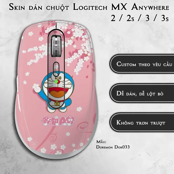 Skin dán chuột Logitech MX Anywhere mẫu Doremon Dor033