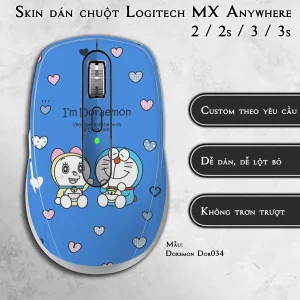 Skin dán chuột Logitech MX Anywhere mẫu Doremon Dor034