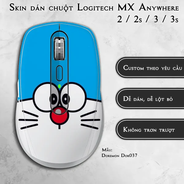 Skin dán chuột Logitech MX Anywhere mẫu Doremon Dor037