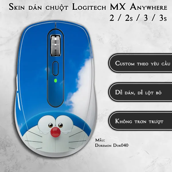 Skin dán chuột Logitech MX Anywhere mẫu Doremon Dor040