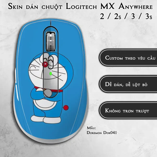 Skin dán chuột Logitech MX Anywhere mẫu Doremon Dor041