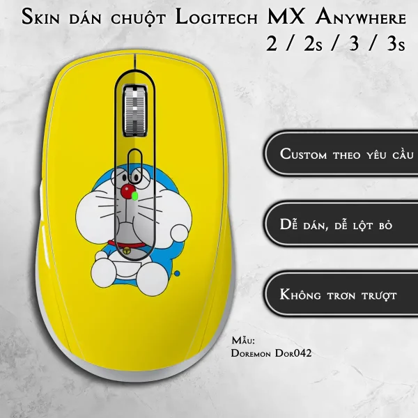 Skin dán chuột Logitech MX Anywhere mẫu Doremon Dor042