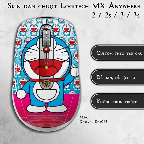 Skin dán chuột Logitech MX Anywhere mẫu Doremon Dor043