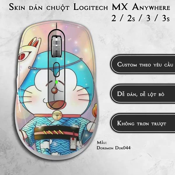 Skin dán chuột Logitech MX Anywhere mẫu Doremon Dor044