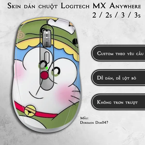 Skin dán chuột Logitech MX Anywhere mẫu Doremon Dor047