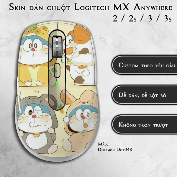 Skin dán chuột Logitech MX Anywhere mẫu Doremon Dor048