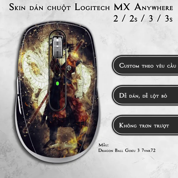 Skin dán chuột Logitech MX Anywhere mẫu Dragon Ball Goku 3 7vnr72