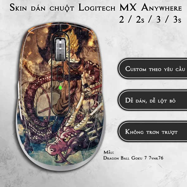 Skin dán chuột Logitech MX Anywhere mẫu Dragon Ball Goku 7 7vnr76