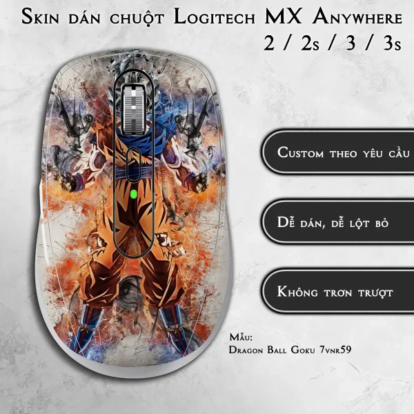 Skin dán chuột Logitech MX Anywhere mẫu Dragon Ball Goku 7vnr59