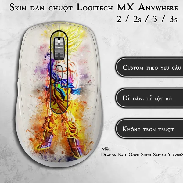Skin dán chuột Logitech MX Anywhere mẫu Dragon Ball Goku Super Saiyan 5 7vnr81