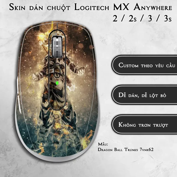 Skin dán chuột Logitech MX Anywhere mẫu Dragon Ball Trunks 7vnr62