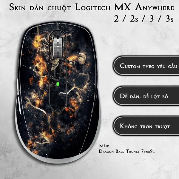 Skin dán chuột Logitech MX Anywhere mẫu Dragon Ball Trunks 7vnr91