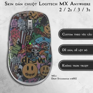 Skin dán chuột Logitech MX Anywhere mẫu Drew Stickerbomb stb002