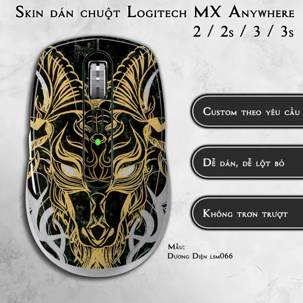 Skin dán chuột Logitech MX Anywhere mẫu Dương Diện lsm066