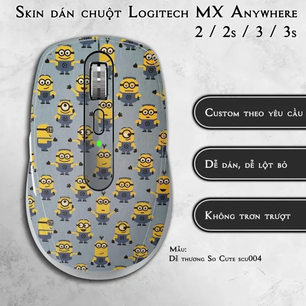 Skin dán chuột Logitech MX Anywhere mẫu Dễ thương So Cute scu004