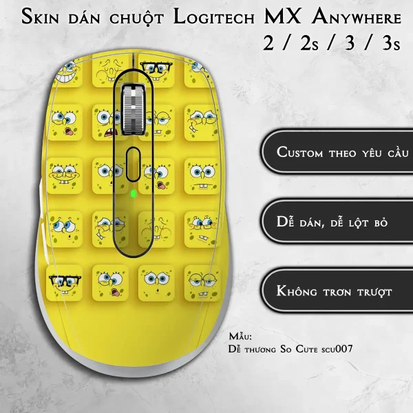 Skin dán chuột Logitech MX Anywhere mẫu Dễ thương So Cute scu007