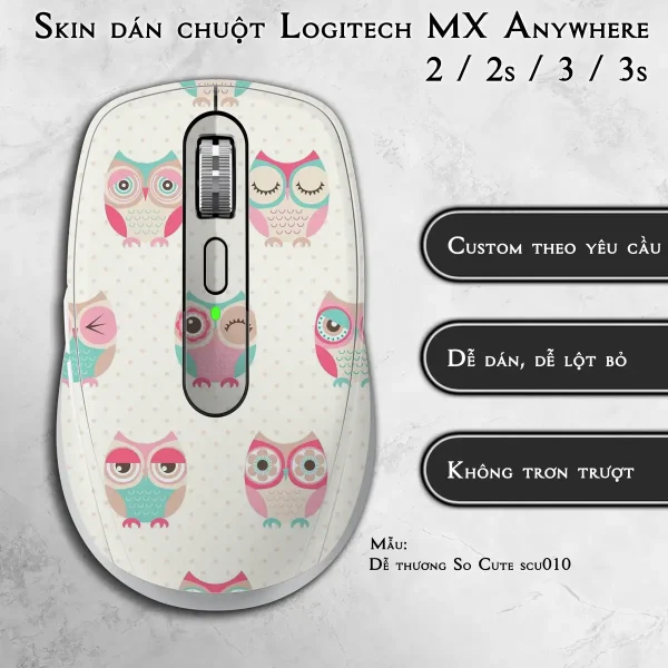 Skin dán chuột Logitech MX Anywhere mẫu Dễ thương So Cute scu010