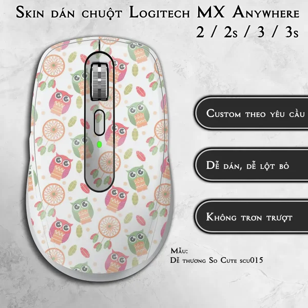 Skin dán chuột Logitech MX Anywhere mẫu Dễ thương So Cute scu015