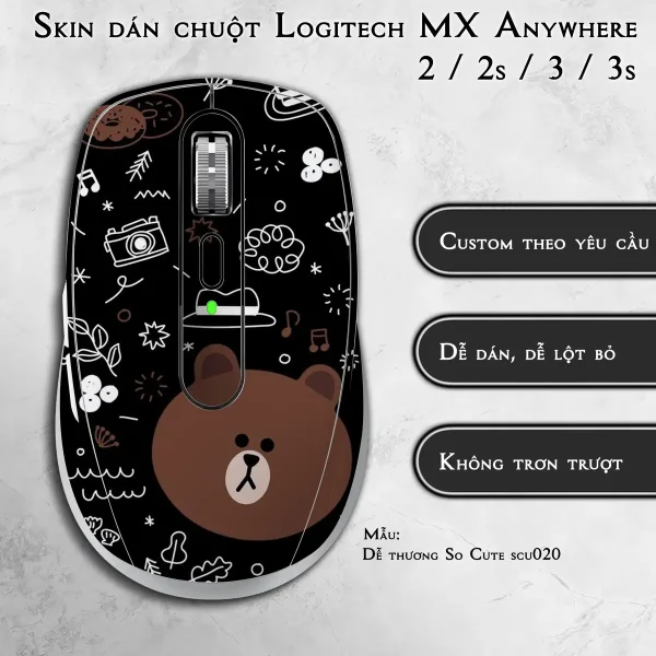 Skin dán chuột Logitech MX Anywhere mẫu Dễ thương So Cute scu020