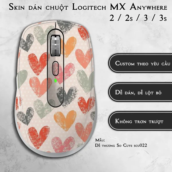 Skin dán chuột Logitech MX Anywhere mẫu Dễ thương So Cute scu022
