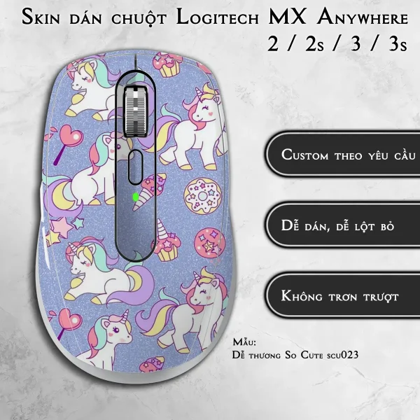 Skin dán chuột Logitech MX Anywhere mẫu Dễ thương So Cute scu023