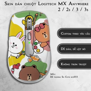 Skin dán chuột Logitech MX Anywhere mẫu Dễ thương So Cute scu033
