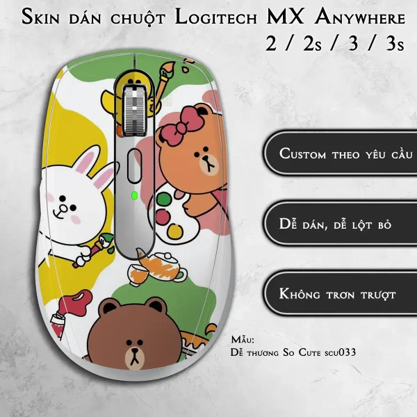 Skin dán chuột Logitech MX Anywhere mẫu Dễ thương So Cute scu033