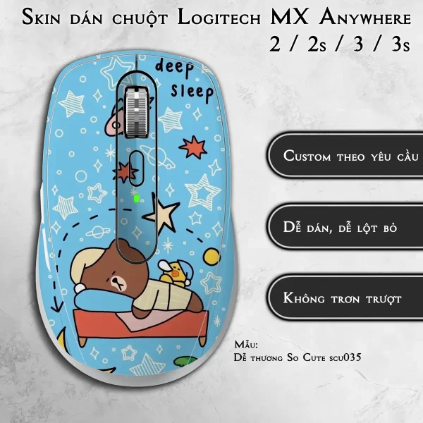 Skin dán chuột Logitech MX Anywhere mẫu Dễ thương So Cute scu035
