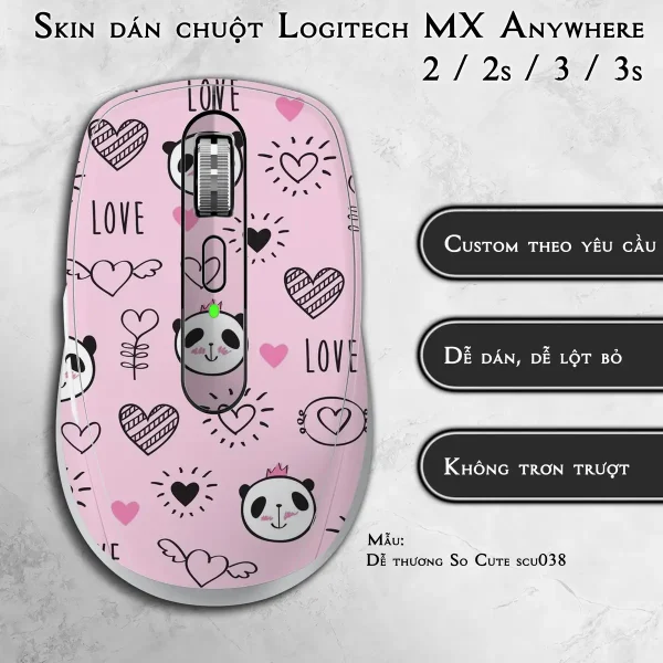 Skin dán chuột Logitech MX Anywhere mẫu Dễ thương So Cute scu038